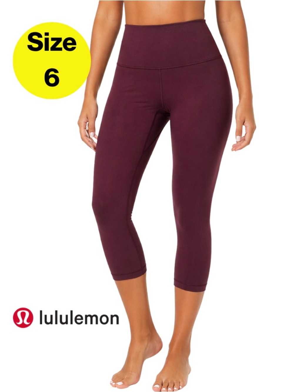 LULULEMON 💜 High-Rise 3/4 Athletic Stretchy Leggings - Plum (Women’s Size 6)